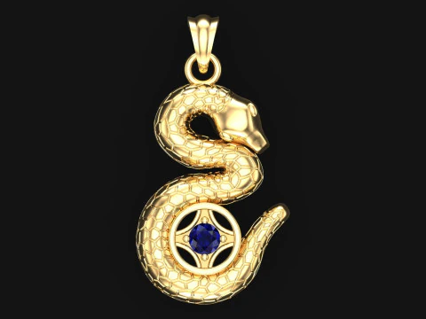 Snake Pendant - Zodiac Pendant - N447 3D Print Model