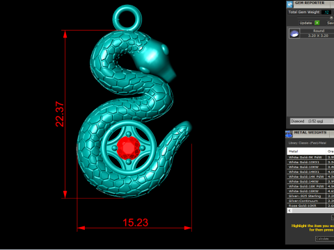 Snake Pendant - Zodiac Pendant - N447 3D Print Model