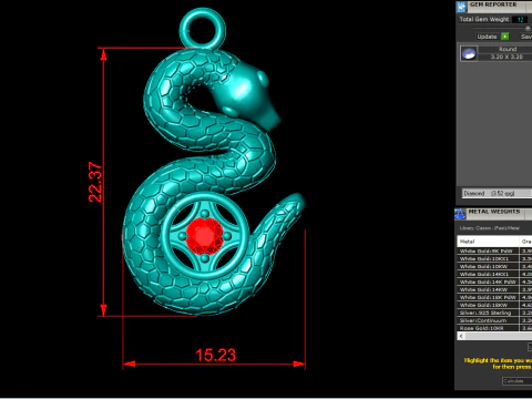 Snake Pendant - Zodiac Pendant - N447 3D Print Model
