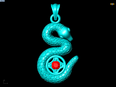 Snake Pendant - Zodiac Pendant - N447 3D Print Model