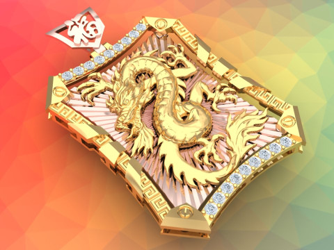 Dragon pendant - Mens pendants - N346 Model Cetak 3D