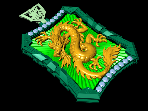 Dragon pendant - Mens pendants - N346 Model Cetak 3D