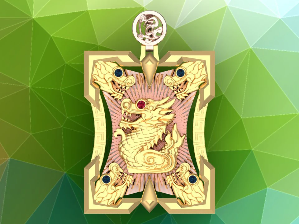 Dragon pendant - Men Dragon pendant - N358 3D Print Model .c4d .max .obj .3ds .fbx .stl .blend 