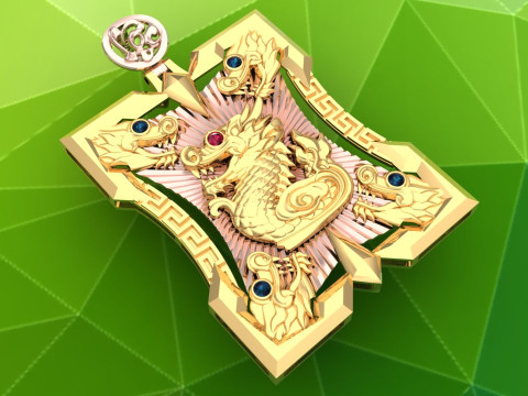 Dragon pendant - Men Dragon pendant - N358 3D printmodel