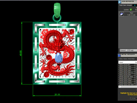Dragon pendant - Mens pendant - N803 3D Print Model
