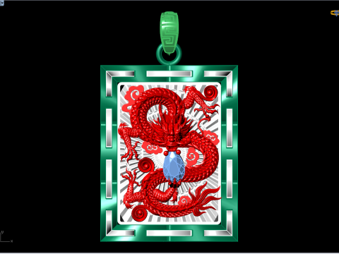 Dragon pendant - Mens pendant - N803 3D 打印模型