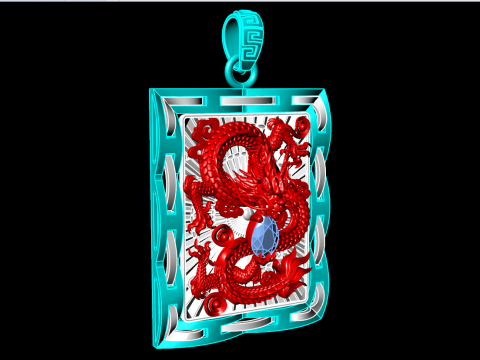 Dragon pendant - Mens pendant - N803 3D 打印模型
