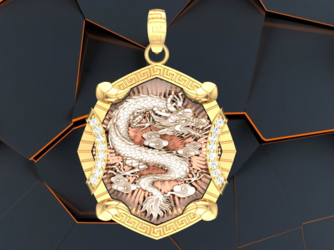 Dragon pendant - Mens pendants - N1045A 3D Print Model
