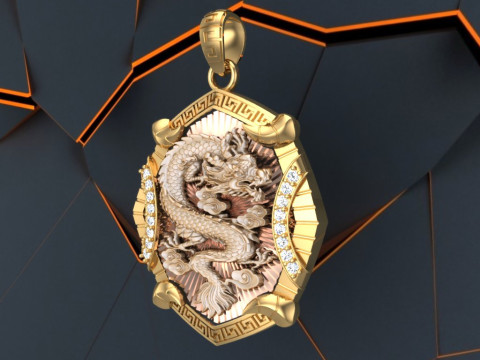 Dragon pendant - Mens pendants - N1045A 3D प्रिंट मॉडल