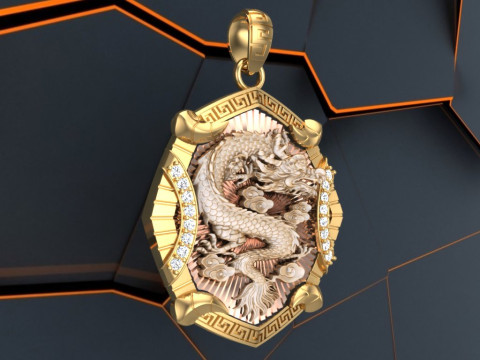 Dragon pendant - Mens pendants - N1045A 3D प्रिंट मॉडल