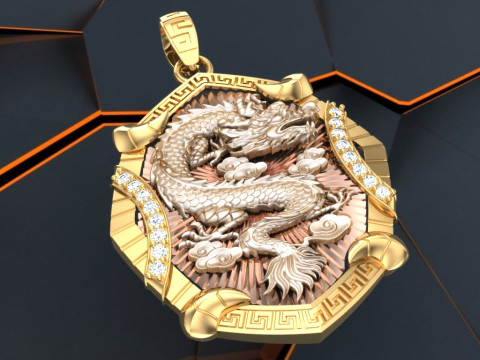 Dragon pendant - Mens pendants - N1045A 3D प्रिंट मॉडल