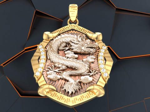 Dragon pendant - Mens pendants - N1045A 3D प्रिंट मॉडल