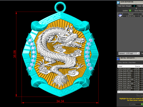 Dragon pendant - Mens pendants - N1045A 3D प्रिंट मॉडल