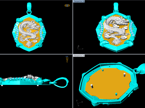 Dragon pendant - Mens pendants - N1045A 3D प्रिंट मॉडल