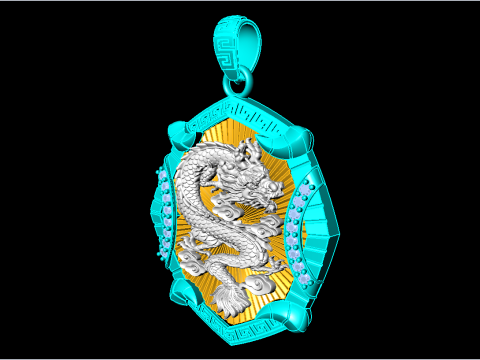 Dragon pendant - Mens pendants - N1045A 3D प्रिंट मॉडल