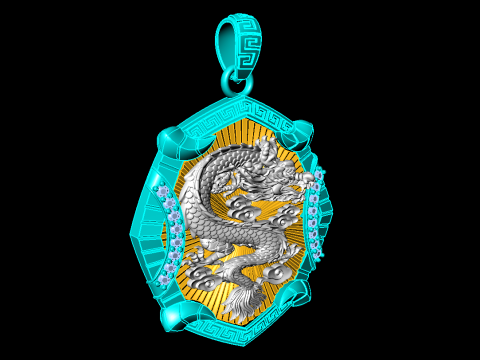 Dragon pendant - Mens pendants - N1045A 3D प्रिंट मॉडल