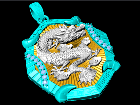 Dragon pendant - Mens pendants - N1045A 3D प्रिंट मॉडल