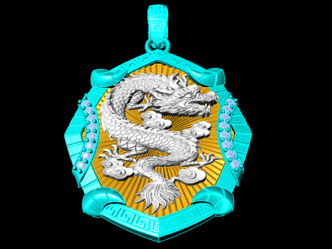 Dragon pendant - Mens pendants - N1045A 3D प्रिंट मॉडल