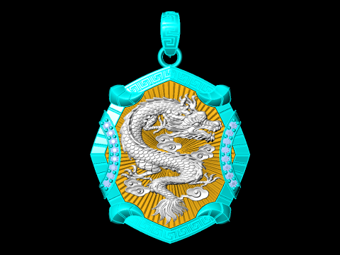 Dragon pendant - Mens pendants - N1045A 3D प्रिंट मॉडल