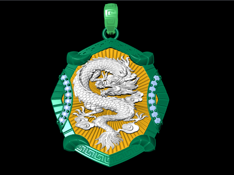 Dragon pendant - Mens pendant - N1045 3Dプリントモデル