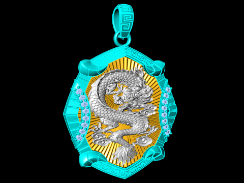 Dragon pendant - Mens pendant - N1045 3Dプリントモデル