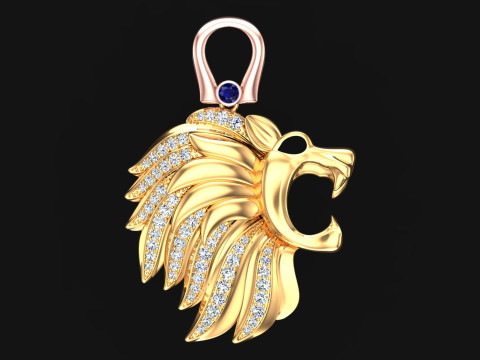 Lion pendant - Mens pendants - N956 3D Print Model