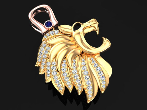 Lion pendant - Mens pendants - N956 Model do druku 3D