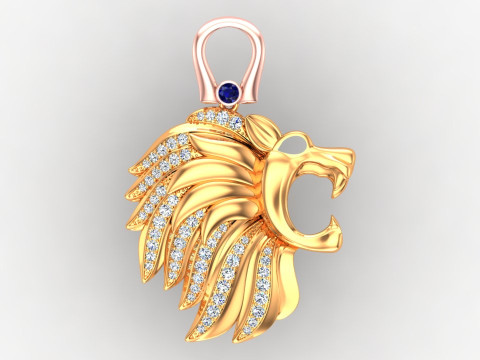 Lion pendant - Mens pendants - N956 Model do druku 3D