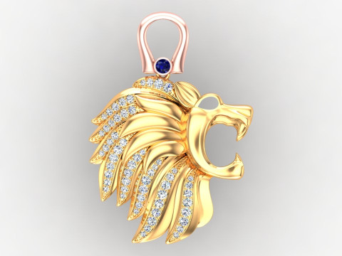 Lion pendant - Mens pendants - N956 Model do druku 3D