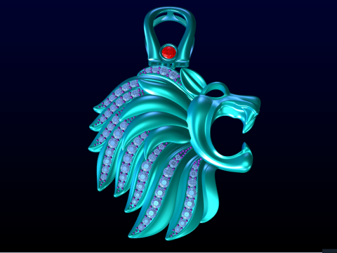 Lion pendant - Mens pendants - N956 Model do druku 3D