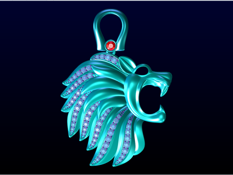Lion pendant - Mens pendants - N956 Model do druku 3D