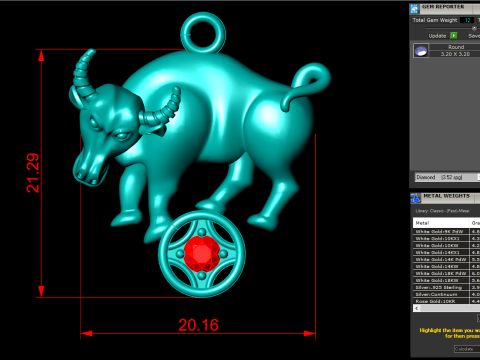 Buffalo pendant - Cows pendant - Gaur pendant - N929 3D printmodel