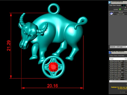 Buffalo pendant - Cows pendant - Gaur pendant - N929 3D Print Model