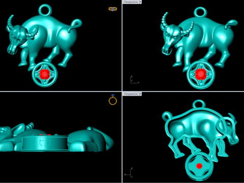 Buffalo pendant - Cows pendant - Gaur pendant - N929 3D Print Model