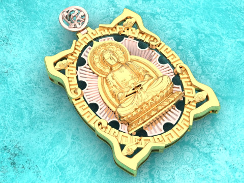 Amitabha Buddha Pendant - Adida Buddha Pendant - Buddha Pendant - N549 3D प्रिंट मॉडल