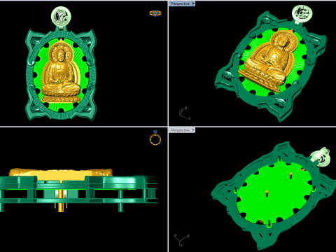 Amitabha Buddha Pendant - Adida Buddha Pendant - Buddha Pendant - N549 3D प्रिंट मॉडल