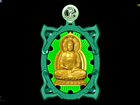 Amitabha Buddha Pendant - Adida Buddha Pendant - Buddha Pendant - N549 3D प्रिंट मॉडल