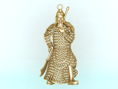 Guan Yu pendant - Mens pendants - N346 Modèles 3D en vedette
