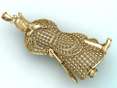 Guan Yu pendant - Mens pendants - N346 3D 打印模型