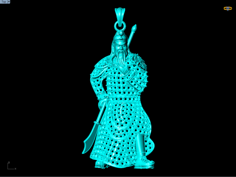 Guan Yu pendant - Mens pendants - N346 3D 打印模型