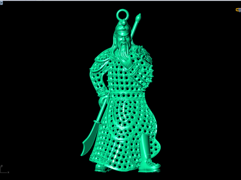 Guan Yu pendant - Mens pendants - N346 3D 打印模型