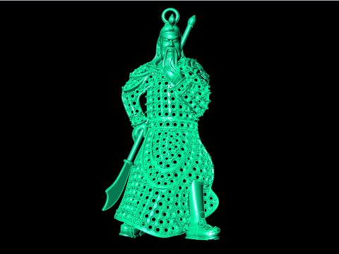 Guan Yu pendant - Mens pendants - N346 3D 打印模型
