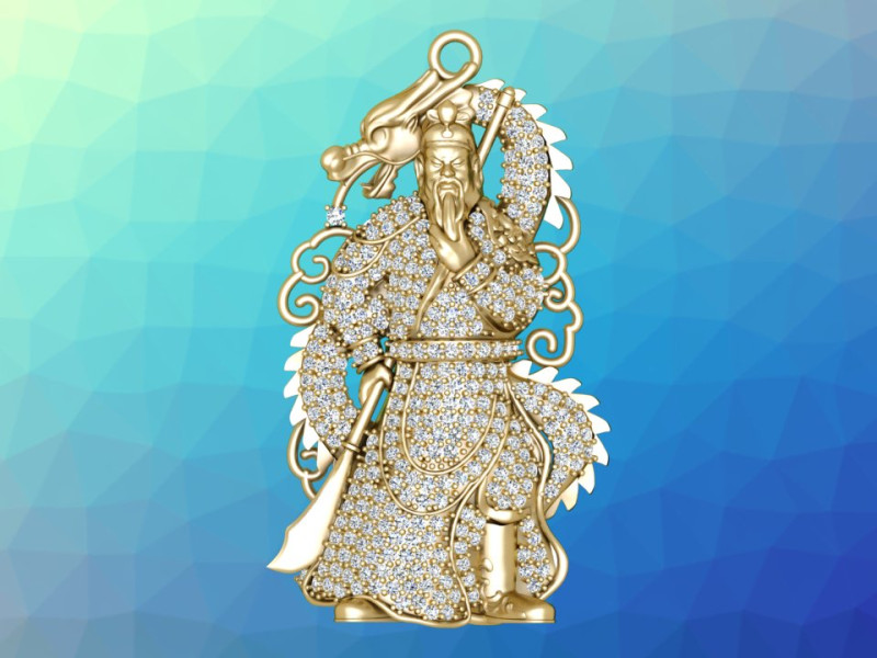 Liontin Guan Yu - Liontin Guanyu - Liontin Pria - N858 Model Cetak 3D .c4d .max .obj .3ds .fbx .stl .blend 