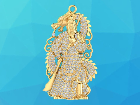 Liontin Guan Yu - Liontin Guanyu - Liontin Pria - N858 Model Cetak 3D