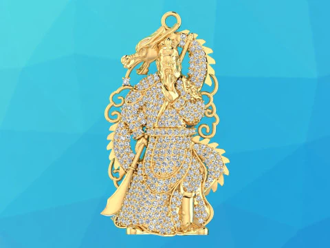 Guan Yu pendant - Guanyu pendant - Mens pendant - N858 3D Print Model