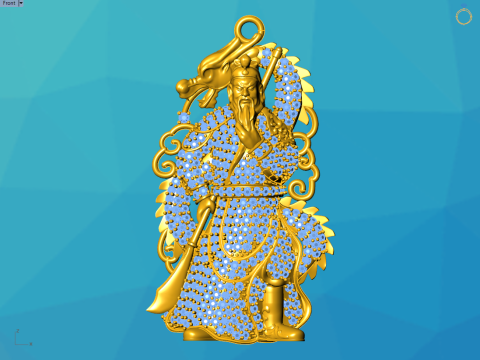 Liontin Guan Yu - Liontin Guanyu - Liontin Pria - N858 Model Cetak 3D