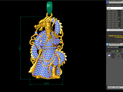 Liontin Guan Yu - Liontin Guanyu - Liontin Pria - N858 Model Cetak 3D