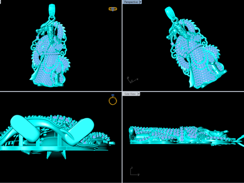 Liontin Guan Yu - Liontin Guanyu - Liontin Pria - N858 Model Cetak 3D