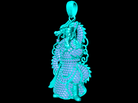 Liontin Guan Yu - Liontin Guanyu - Liontin Pria - N858 Model Cetak 3D