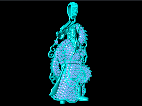 Liontin Guan Yu - Liontin Guanyu - Liontin Pria - N858 Model Cetak 3D